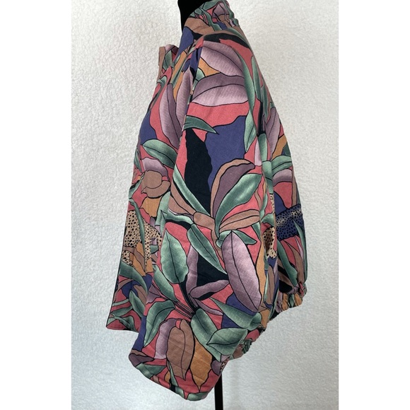 MARI + FÄTOU • Ayah Cats and Leaves Print Oversized Bomber Jacket, S/M - Picture 7 of 16